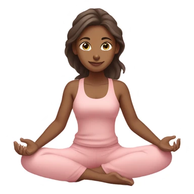 Brown skin girl yogo in light pink  sticker