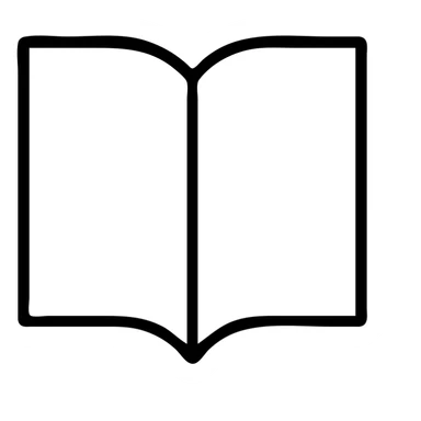 open book with blue cover outlined icon sticker