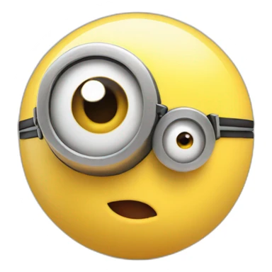 3d sphere with a minion face sticker