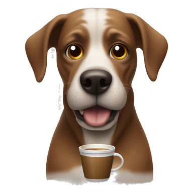 Freaky dog with coffee sticker