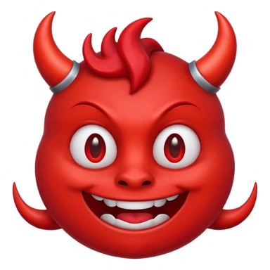 freaky 69 emoji, number 69 with devil horns and a sly smile, bright and bold, playful and naughty sticker