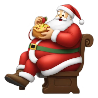 obese santa eating sticker