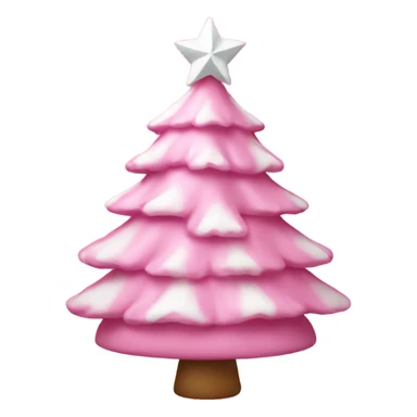 Pink Christmas tree with white bow sticker