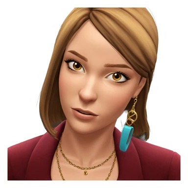 girl with brown hair jewelry sticker