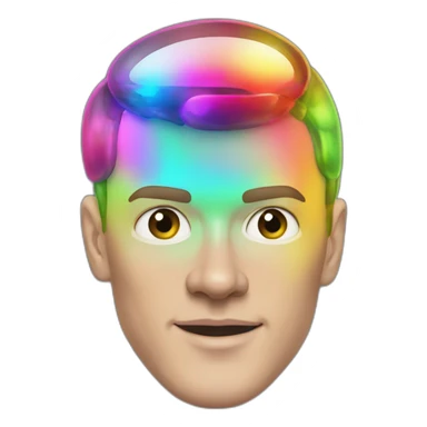 Fancy disco futuristic Jonathan Toews in rainbow bubble sticker