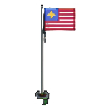 A pixel art flag on a simple pole sticker