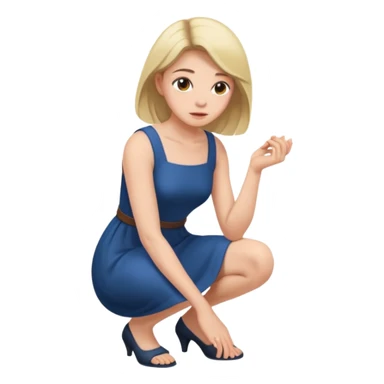  woman crouching sticker