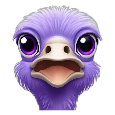 Ostrich purple sticker