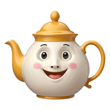 A character from the fairy tale Beauty and the Beast: Mrs. Potts, the lady who was turned into a teapot and retains the teapot's original form. sticker