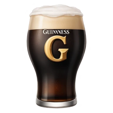 Guiness glass with letter 'G'. Already drank halfway. sticker