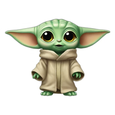 baby yoda waving sticker