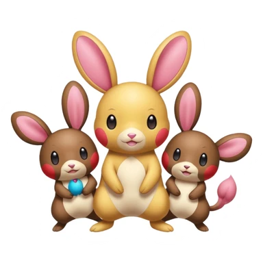 Dedenne-Plusle-Minun-Buneary-Bunnelby-fusion sticker