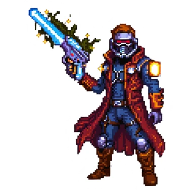 Detailed Star-Lord element gun with glowing effects sticker