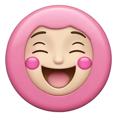 happy pink circle very excited very happy closed eyes sticker