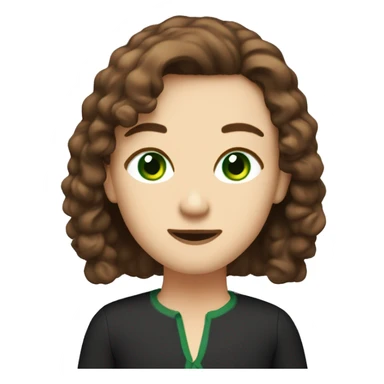 Me with brown shoulder length hair green eyes fair skin and glass of wine sticker