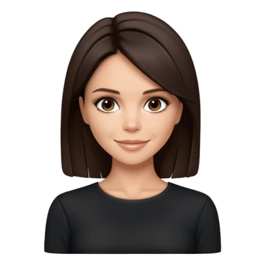 Victoria Beckham with dark brown hair, black outfit sticker