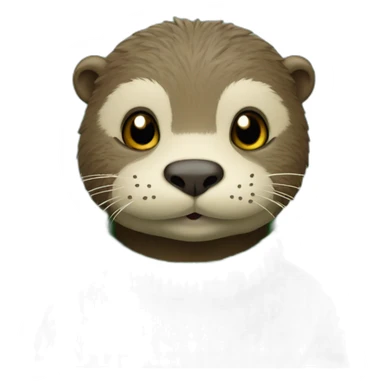 Otter in a green sweater with M written on it sticker