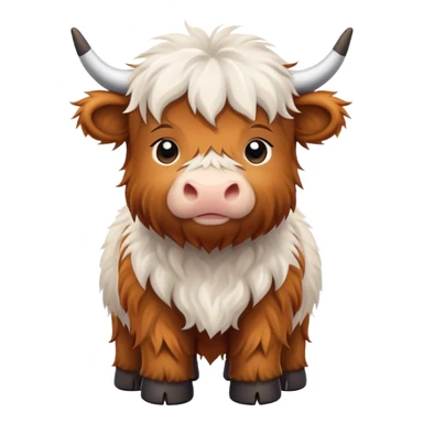Cute Fluffy Highland cow baby sticker