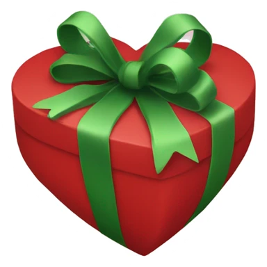 christmas present in a heart shape sticker