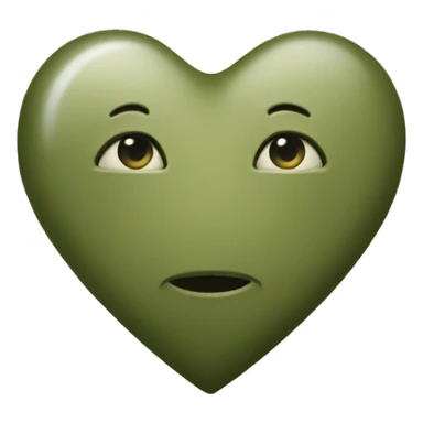 olive green heart sticker