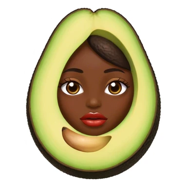 Aguacate con labios grandes sticker