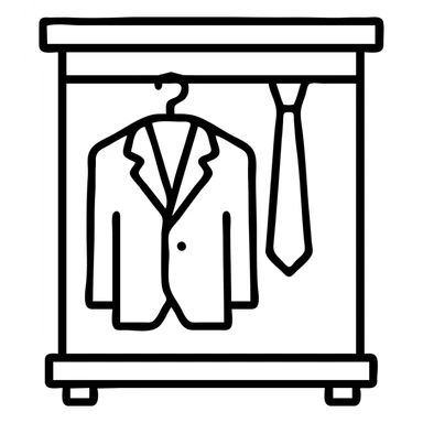 Closet icon with formal wear inside – curated professional looks sticker