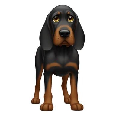 Black bloodhound standing  sticker