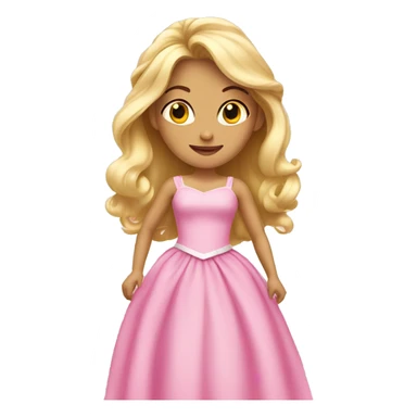 A beautiful blonde princess wearing pink dress  sticker