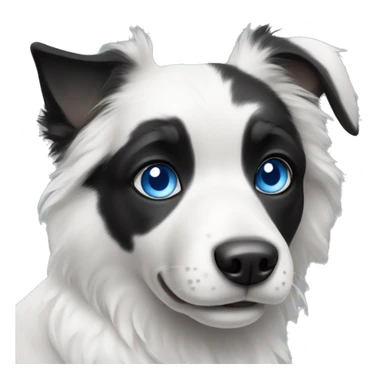 Black and white dog with blue eyes sticker