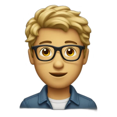 fair boy with spects sticker