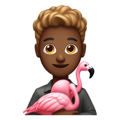Pan holding a flamingo  sticker