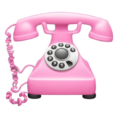 Pink old telephone sticker