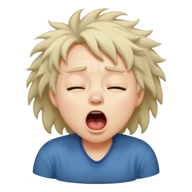 yawning sleepy character sticker