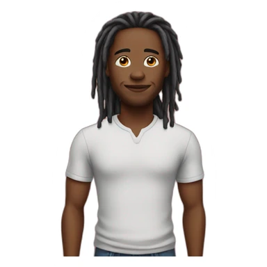 black man with dreads and red shirt sticker