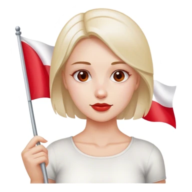 woman with poland flag sticker