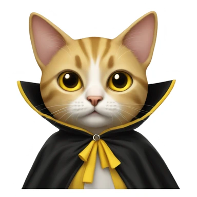 A cat in a black and yellow cape, Lovable sticker