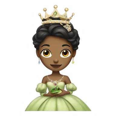 Princess with frog face sticker