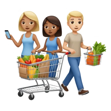 people with shopping cart sticker