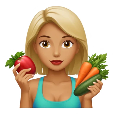 A fit girl with eating healthy food sticker