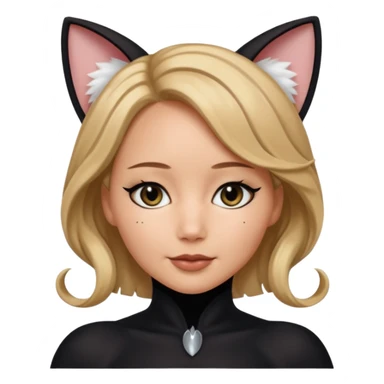 Jennifer Lawrence, in a black cat costume sticker