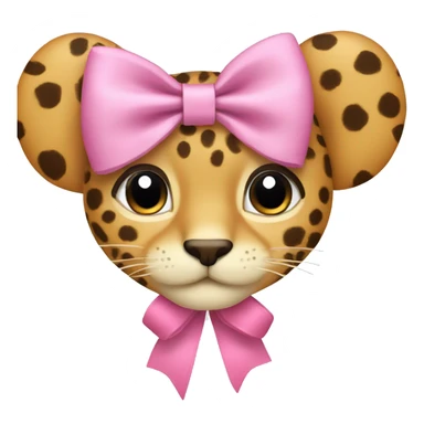 a pink bow with cheetah  design   sticker