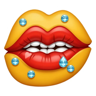 Rhinestone kiss mark sticker