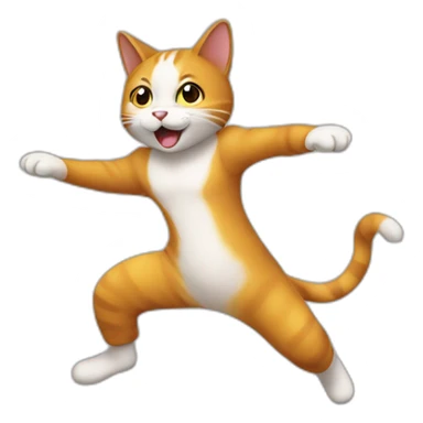 Gato bailando de alegría sticker