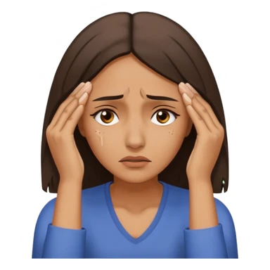 an emoji in which a woman sighs and holds her forehead with her hands...sighs!!!!!!!! woman's feeling is so bad...and.....yeah... sticker