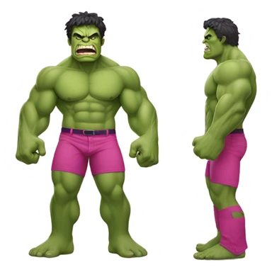 The hulk with pink pant sticker