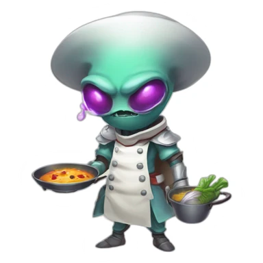 alien chef scifi roguelike rpg style inspired by slay the spire digital art sticker