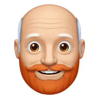 Bald man with full grey beard smiley ga e emoji sticker