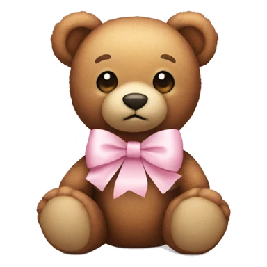 Teddy bear with light pink bow  sticker