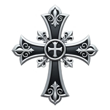 black goth cross sticker