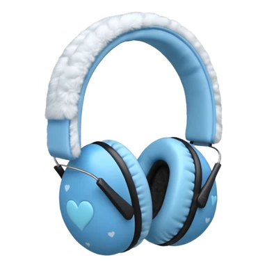 blue heart patterned earmuffs sticker